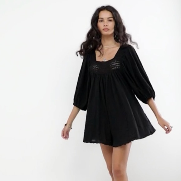 FREE PEOPLE ROMPER, NEW WITH TAG MEDIUM BLACK - Picture 5 of 8
